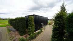 Container di Stoccaggio Modulare 6x2m con Doppio Accesso Laterale Nero Intenso