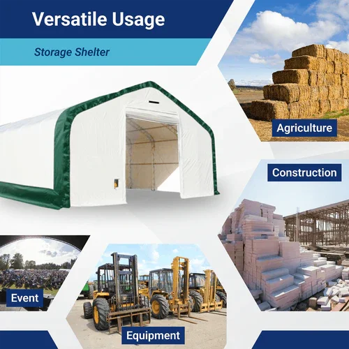 Capannone di Stoccaggio Rinforzato con Doppio Traliccio 20'x33'x16'