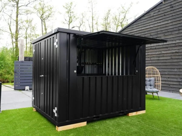 Chiosco Bar Modulare Pieghevole Nero Intenso