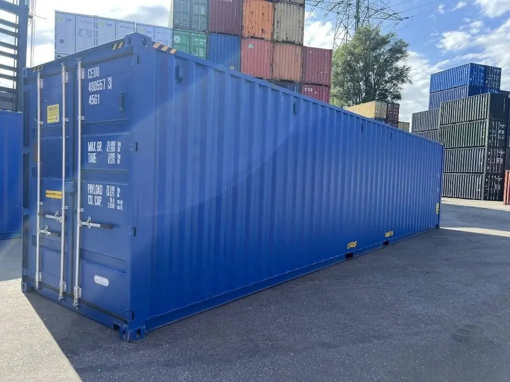 Container Marittimo 40 Piedi High Cube Nuovo in Acciaio Corten Blu Genziana
