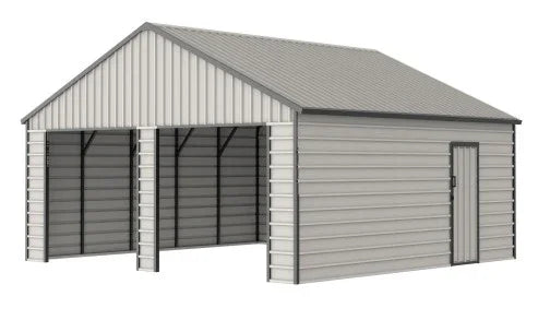 Garage in Metallo Robusto 700x670cm con Tetto a Doppio Spiovente