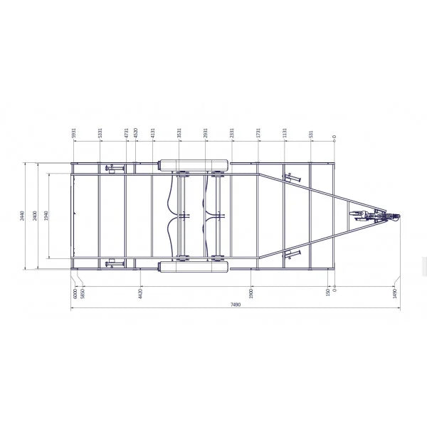 Piattaforma Rimorchio Ribassata Premium 6m x 2.44m per Tiny House