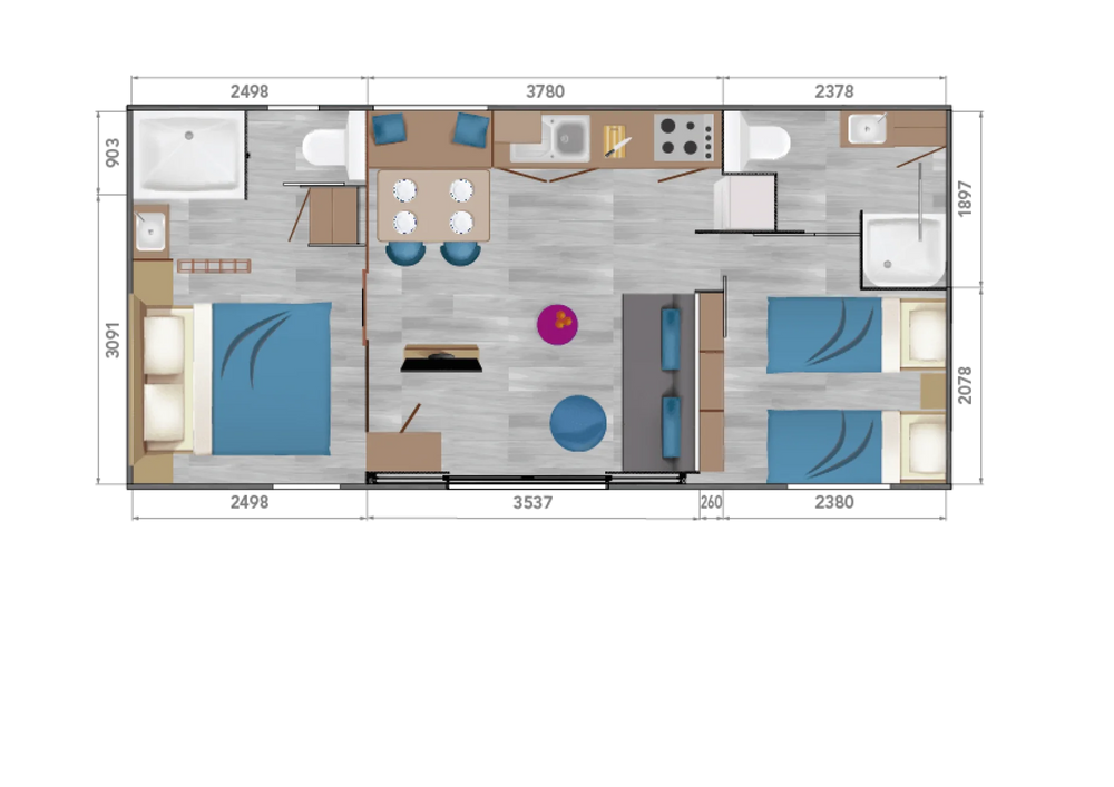 Residenza Mobile Taos F4 Design Panoramico Luminoso T3 37.84 mq