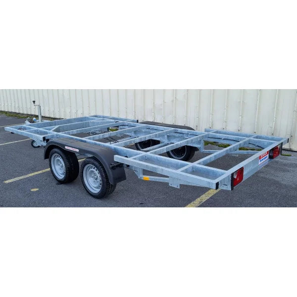 Rimorchio Robusto Doppio Asse per Tiny House e Strutture Mobili 4x2m