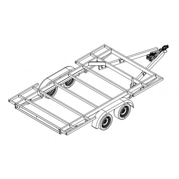 Rimorchio Robusto Doppio Asse per Tiny House e Strutture Mobili 4x2m