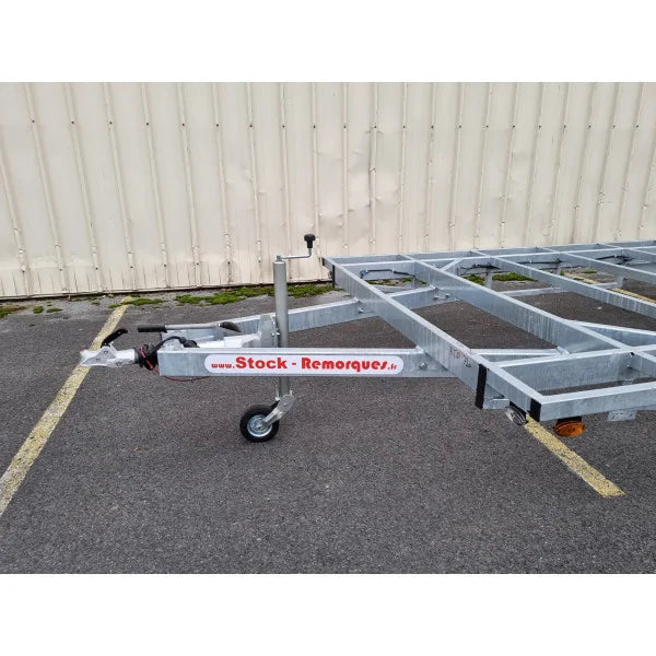 Rimorchio Robusto per Tiny House 7,20x2,44m con Timone Amovibile