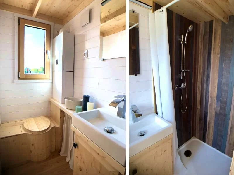 Tiny House Autonoma 16.5mq con Due Mezzanini per 4 Persone